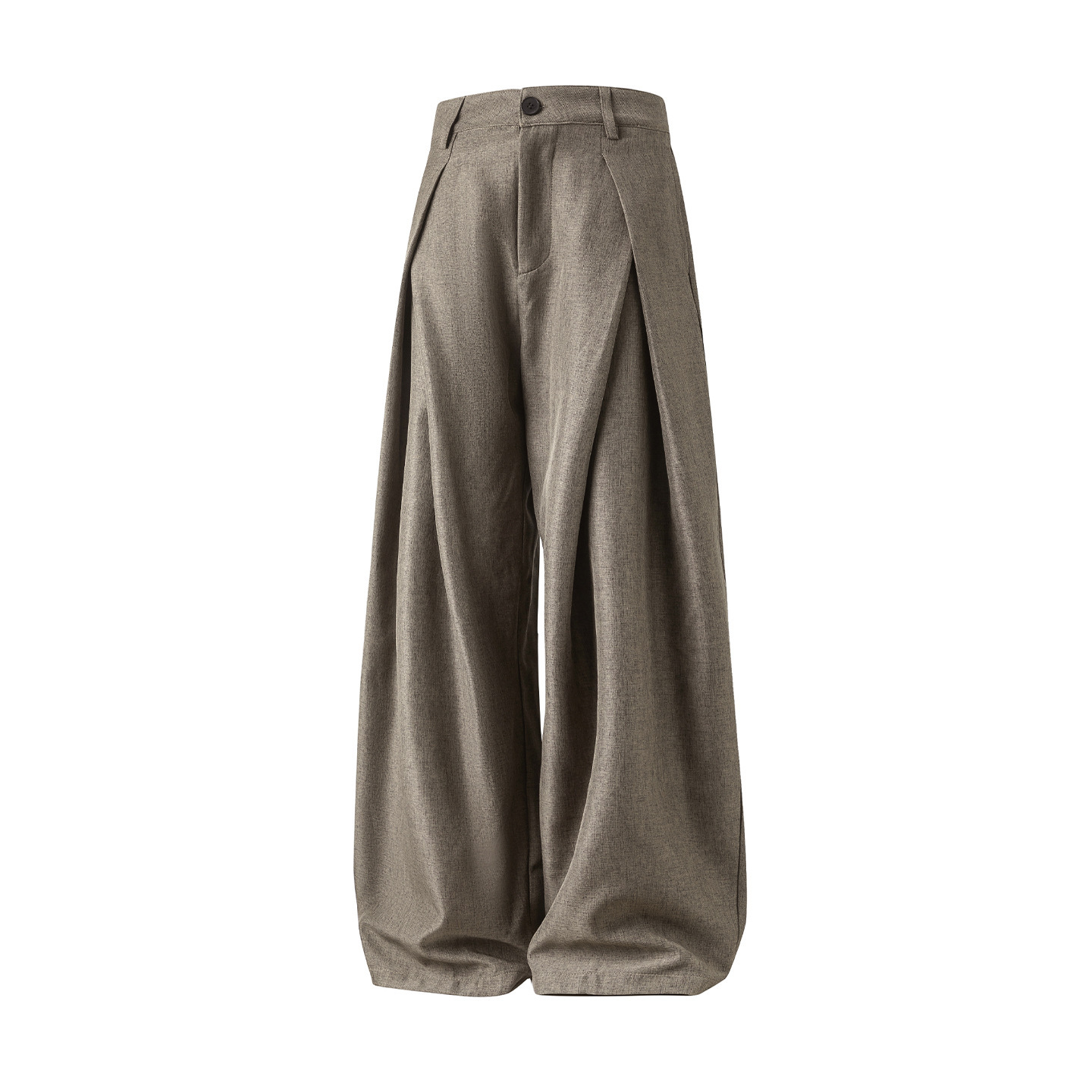 Pantalon décontracté de Style coréen pour hommes, couleur unie, boutons plissés, Design Streerwaer, jambe droite et large, bas ample