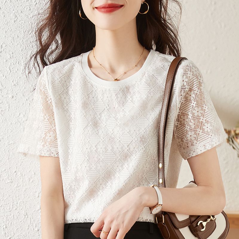 Chemise et chemisier en dentelle pour femmes, hauts simples, vêtements populaires coréens, bon marché, élégants, mode, offre Premium 2025