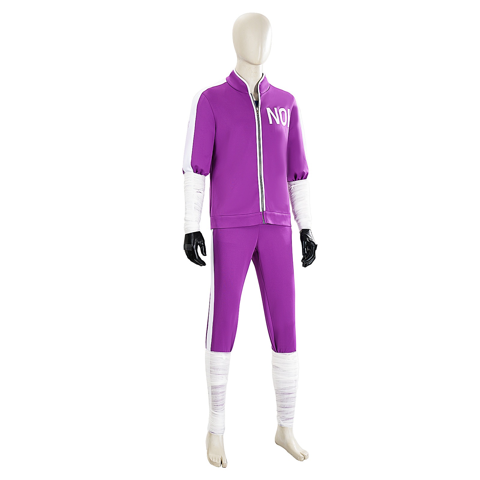 Costume de cosplay Anime Dorohedoro Noi, survêtement violet zippé, manteau, gants, uniforme, tenue de jeu de rôle Anime pour Halloween, carnaval, fête