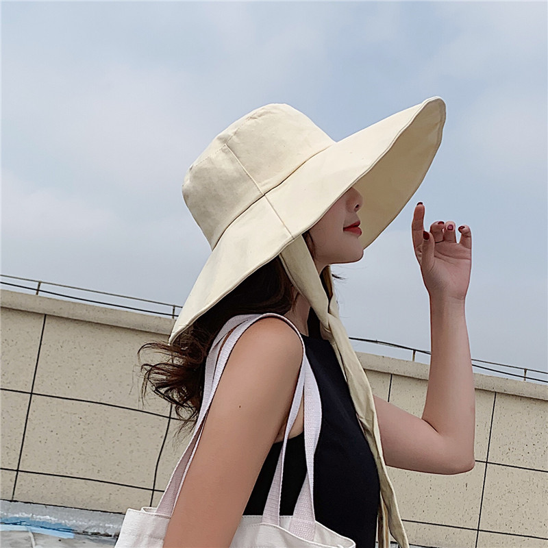 Chapeau de plage d'été à grands bords pour femmes, couvre-chef de voyage en bord de mer, plein air, protection solaire, chapeau de bain, chapeau de soleil pliable coréen, chapeau ander