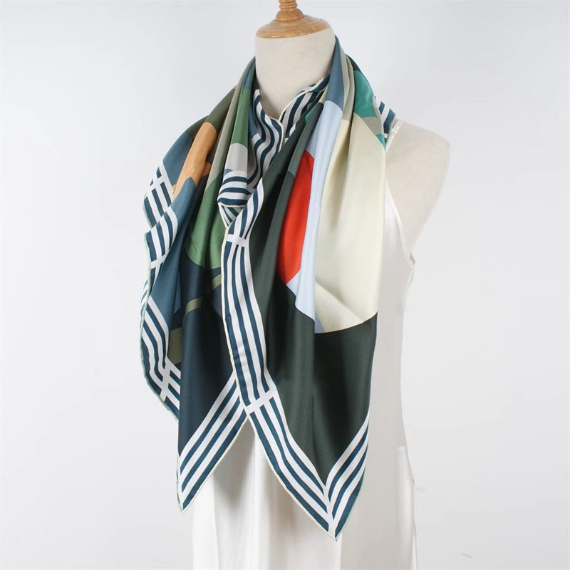 Grand Foulard Carré 100% Naturel pour Hijab, Châle, 35x35 Pouces