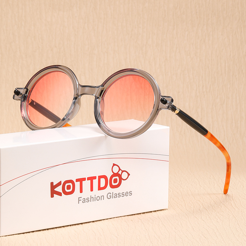 Lunettes de soleil à monture ronde pour femmes et hommes, miroir plat anti-lumière bleue, lunettes de soleil carillon pour l'extérieur, décoration de vacances, nouvelle mode