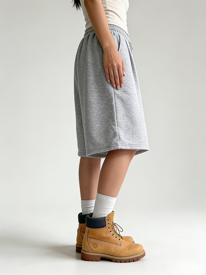 Shorts de sport décontractés pour femmes, taille élastique, jambe large, jambe droite, shorts cinq-quarts, coupe ample, short à cordon de serrage pour femmes