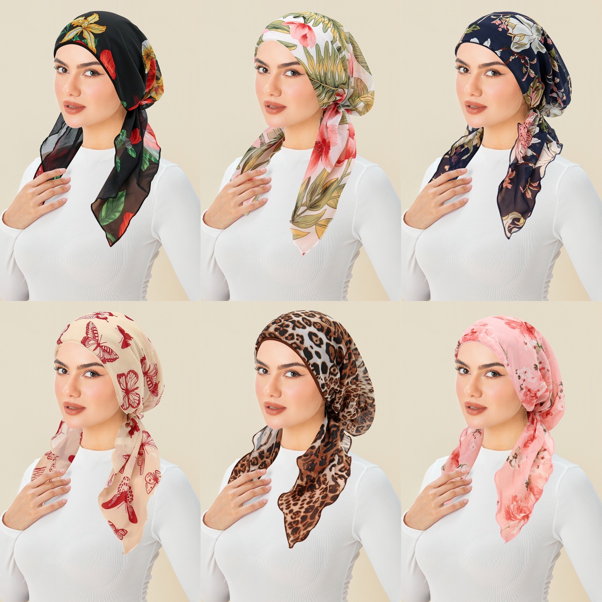 Turban Hijab imprimé à la mode musulmane, couvre-chef à longue queue, doux et extensible, casquette de chimio respirante pour femmes et filles, nouvelle collection