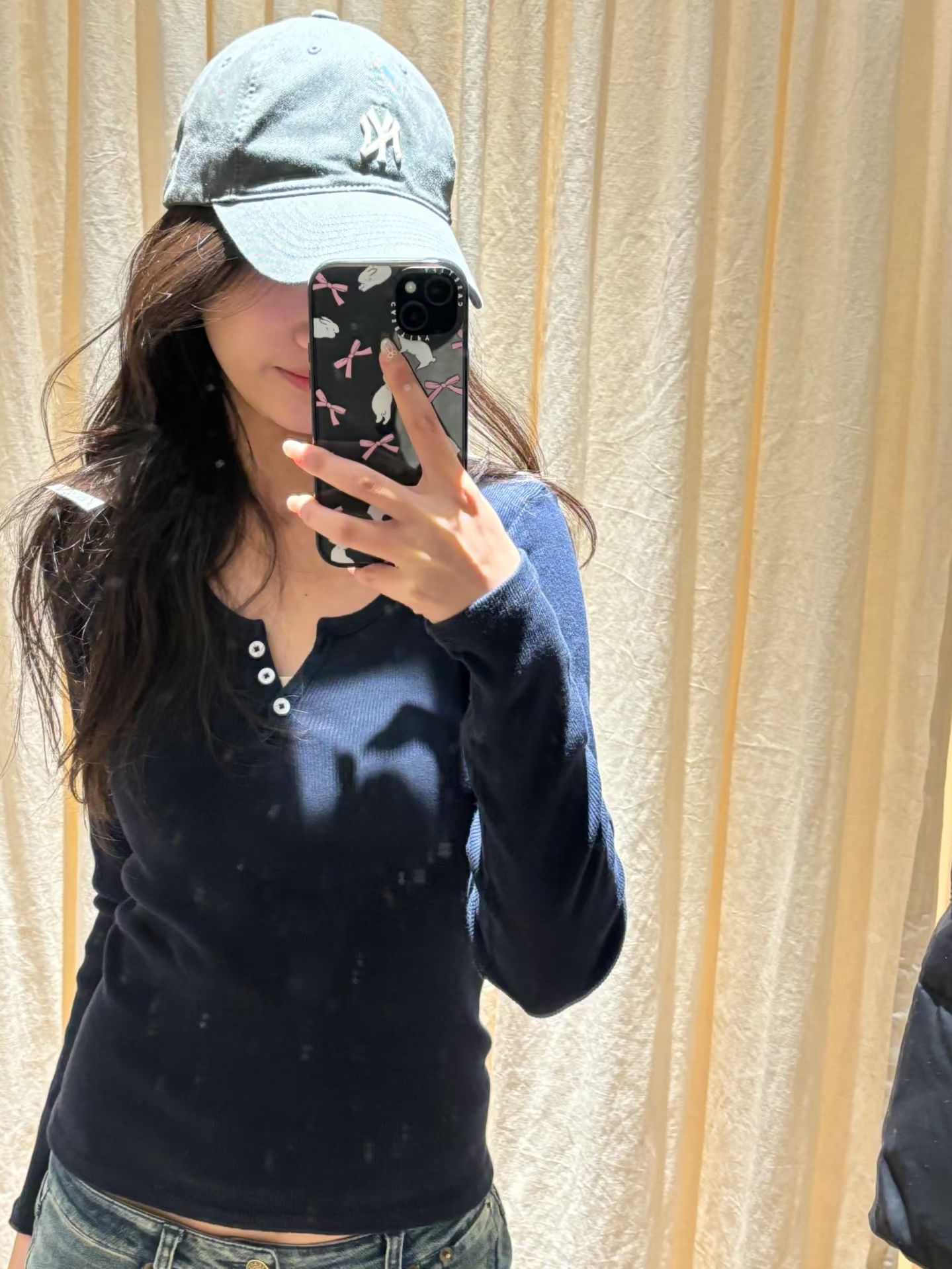 T-shirt à manches longues pour femmes, col rond, en coton doux, côtelé, boutons, Vintage, uni, Simple, Streetwear, Y2k, 2023