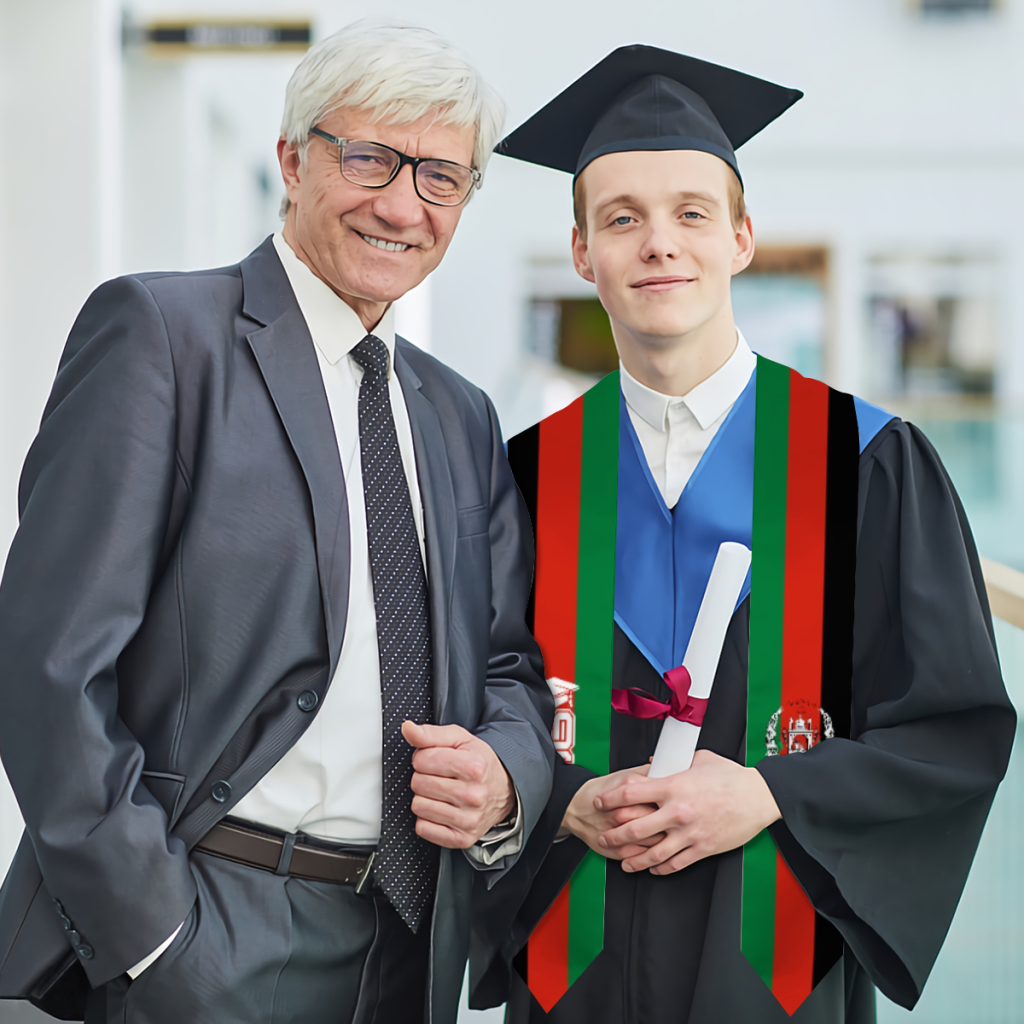 Écharpe de graduation Afghanistan Classe de 2026, Étole de remise de diplôme, Études internationales à l'étranger, Accessoire de fête unisexe pour adulte, Imprimé de qualité supérieure
