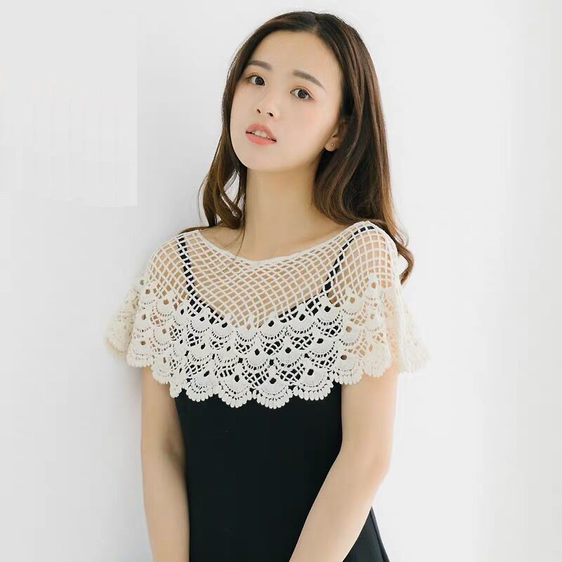 Châle en dentelle ajourée pour femme, idéal pour mariage, soirée, ou comme cape poncho, motif tournesol