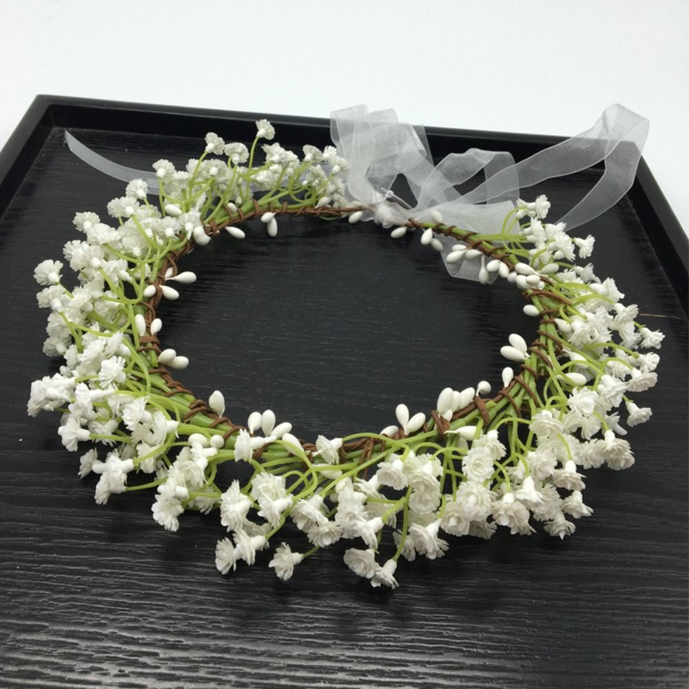 Fournitures de mariage accessoires de cheveux fleur bandeau mariée Corolla chapeaux tissu fleur couronne tête couronne Babysbreath