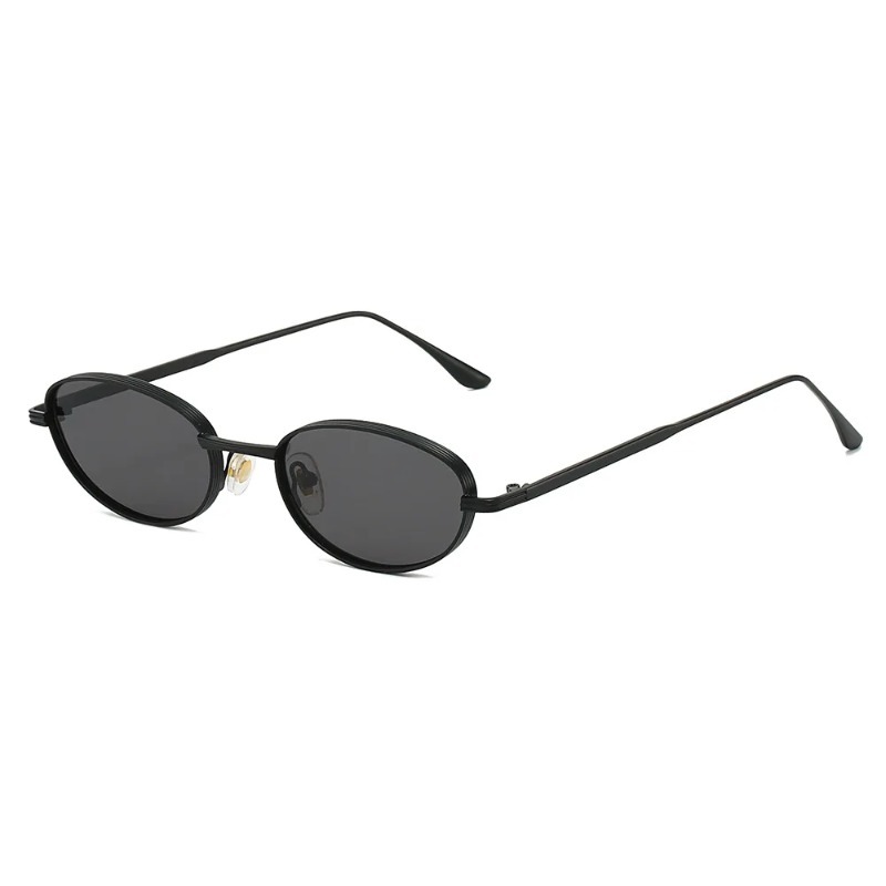 Lunettes de soleil ovales chic et personnalisées à petite monture en métal exquis pour hommes et femmes, lunettes de soleil tendance UV400, lunettes de plage pour femmes
