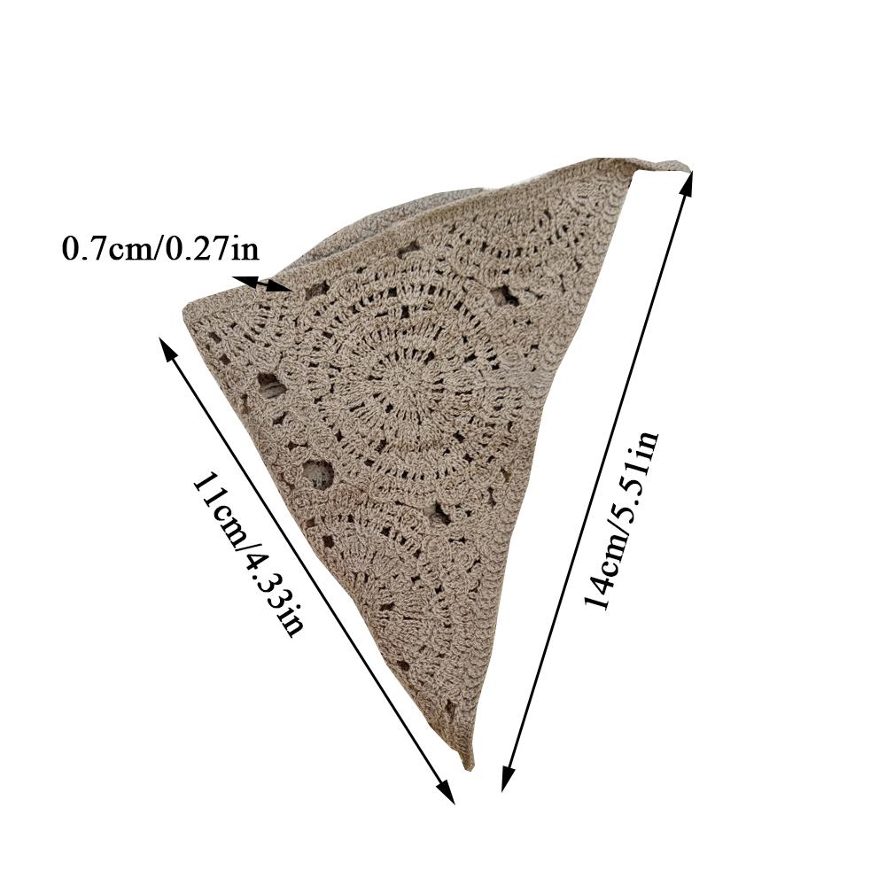 Rétro tricoté Triangle bandeau femmes foulards Style pastoral foulard de cheveux fleur foulard Crochet tête foulard Bandana