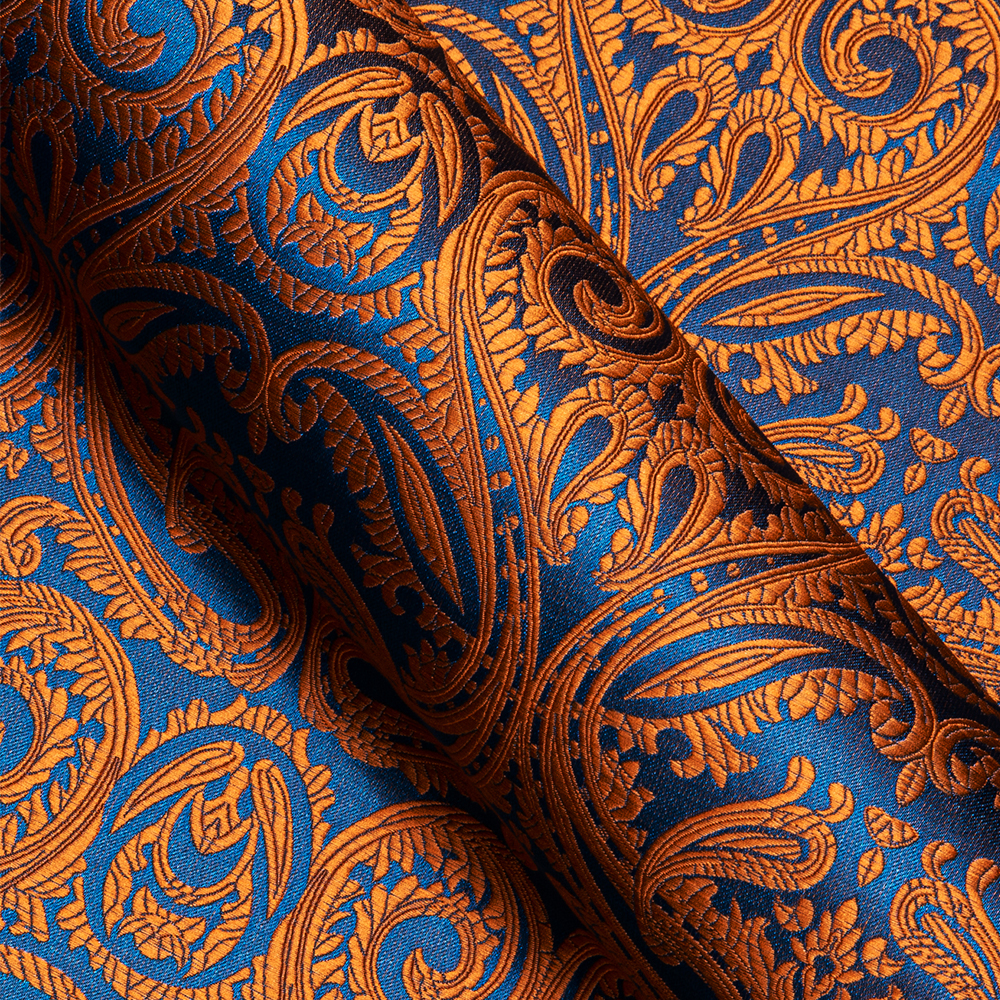 Chemises en soie de créateur pour hommes bleu or vert rouge blanc noir Paisley brodé Slim Fit chemisiers masculins décontracté à manches longues