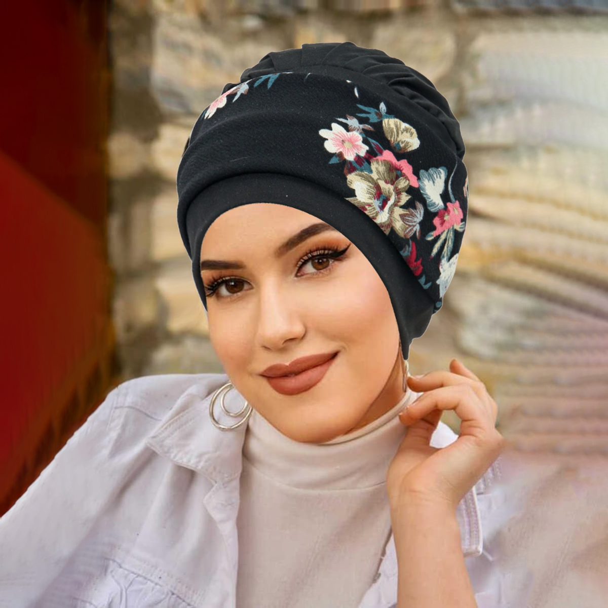 Nouveau femmes musulmanes doux Strech Turban chapeaux pré-attaché foulard imprimé fleur Hijabs Bandana chimio bonnets casquettes couverture