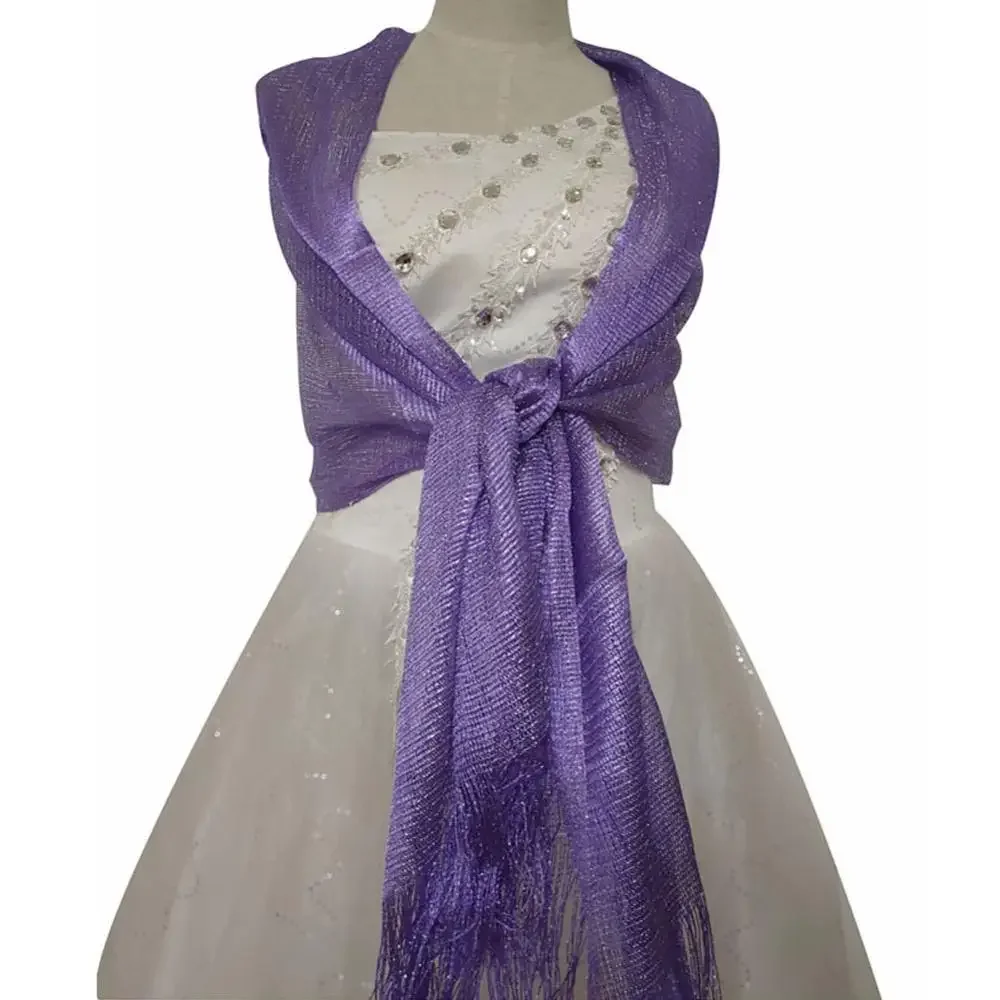 Robes de soirée châles élégants femme doré argenté fil glands mariée demoiselle d'honneur fête mariage tempérament accessoires écharpe