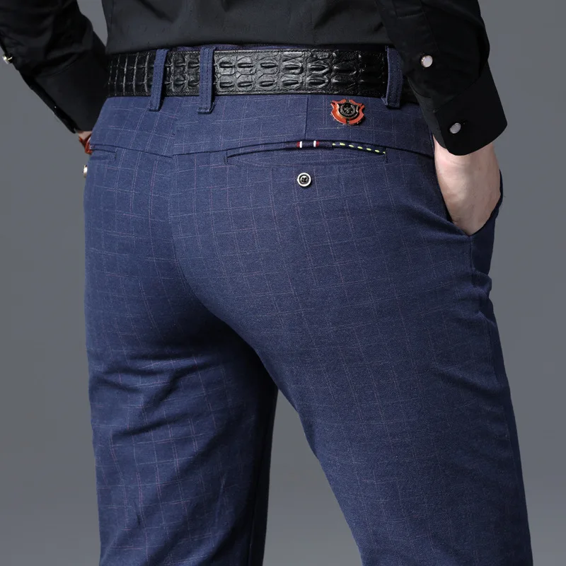 Printemps automne nouvelle mode hommes pantalons décontractés de haute qualité marque pantalons d'affaires vêtements masculins coton pantalons formels hommes vêtements