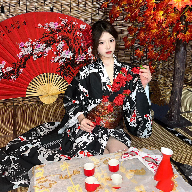 Kimono traditionnel pour femmes, style japonais Yukata, kimono sexy vintage, costume de fête, de bal, de spectacle, de danse, cosplay