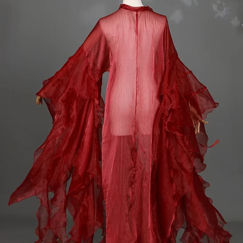 Cardigan Hanfu chinois, style ancien, manches larges, robe fluide, costume de scène de fée, robe de danse de princesse, robe élégante, pardessus