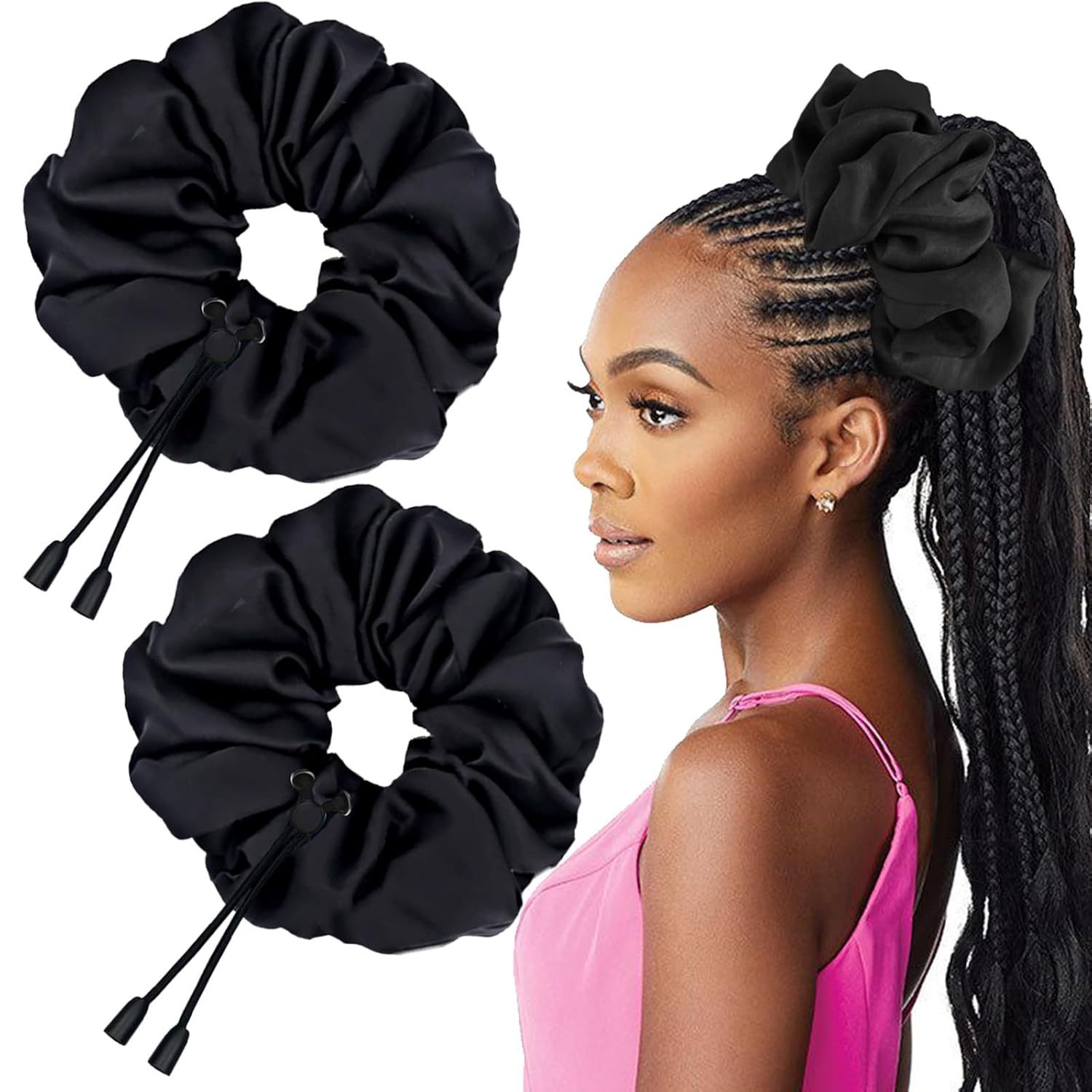 Bandeau surdimensionné réglable avec mousse africaine satinée adapté aux coiffures épaisses et bouclées