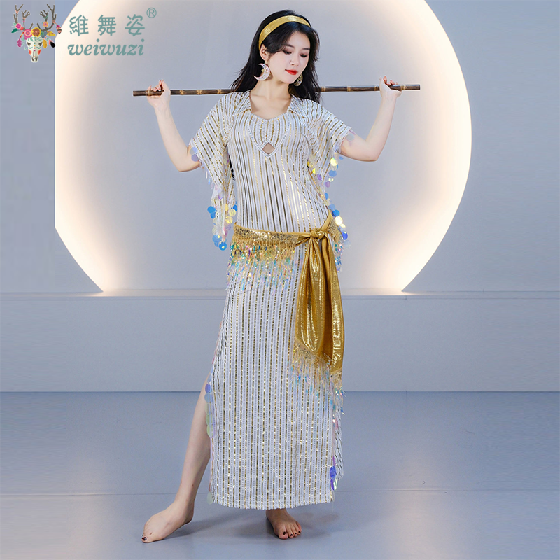 Robes de danse orientale pour femmes, robes à gros sequins, robe Shaabi Baladi Saidi, robe égyptienne, vêtements de compétition, costume de danse de groupe orientale