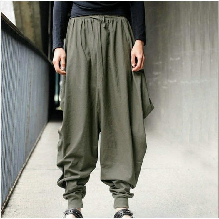 Hip Hop Punk Pantalon De brevMâle Taille Haute artificiel astique Harem Vintage adt fjrespzed S-5XL DNMY-852203