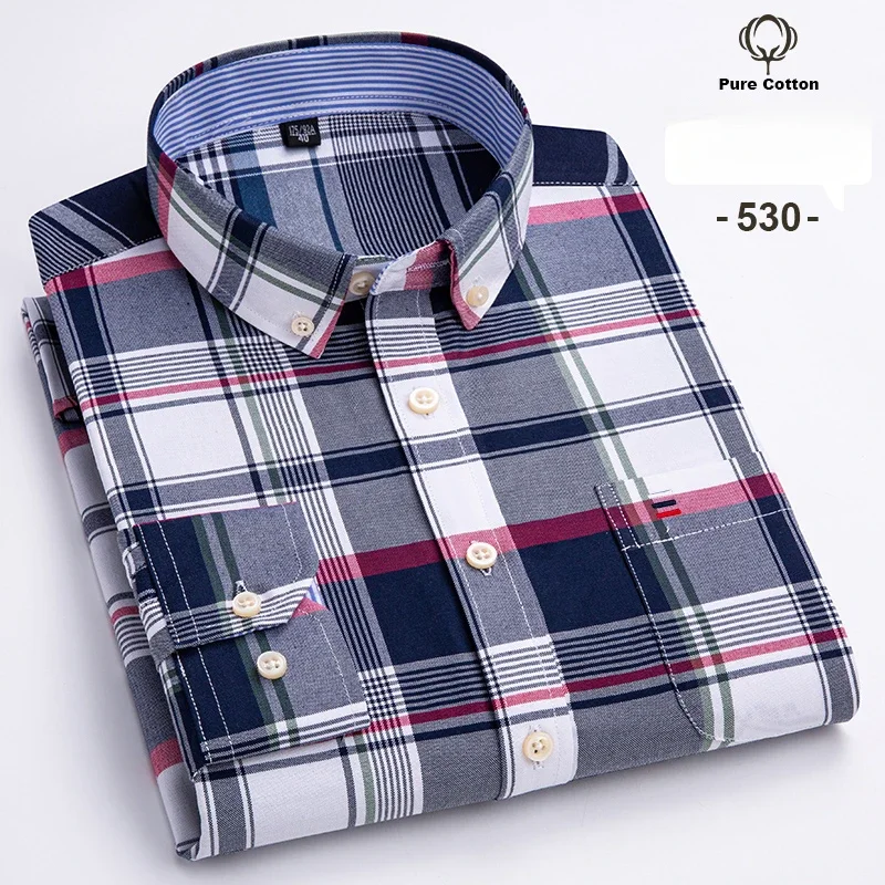 Chemises à manches longues surdimensionnées 7XL pour hommes, 100% coton Oxford, coupe ajustée, chemise unie, douce, décontractée, élégante, vêtements de créateur