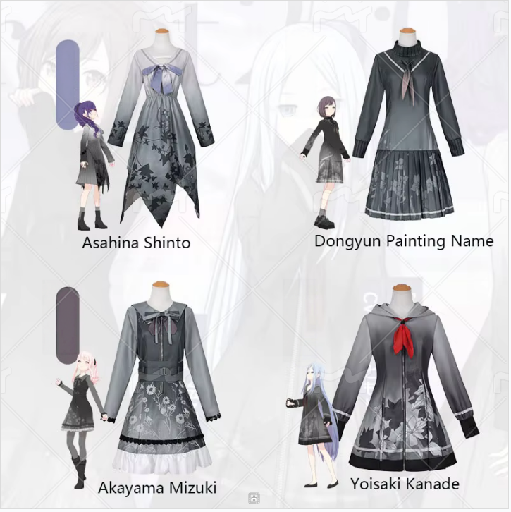 Robe de cosplay Project Sekai Kanade Yoisaki, tenue quotidienne, costume d'anime