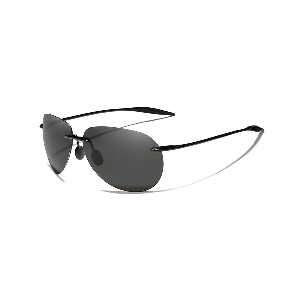 Lunettes de soleil pilote sans monture pour hommes et femmes, monture ultralégère, lunettes de golf polarisées UV400, verres miroir
