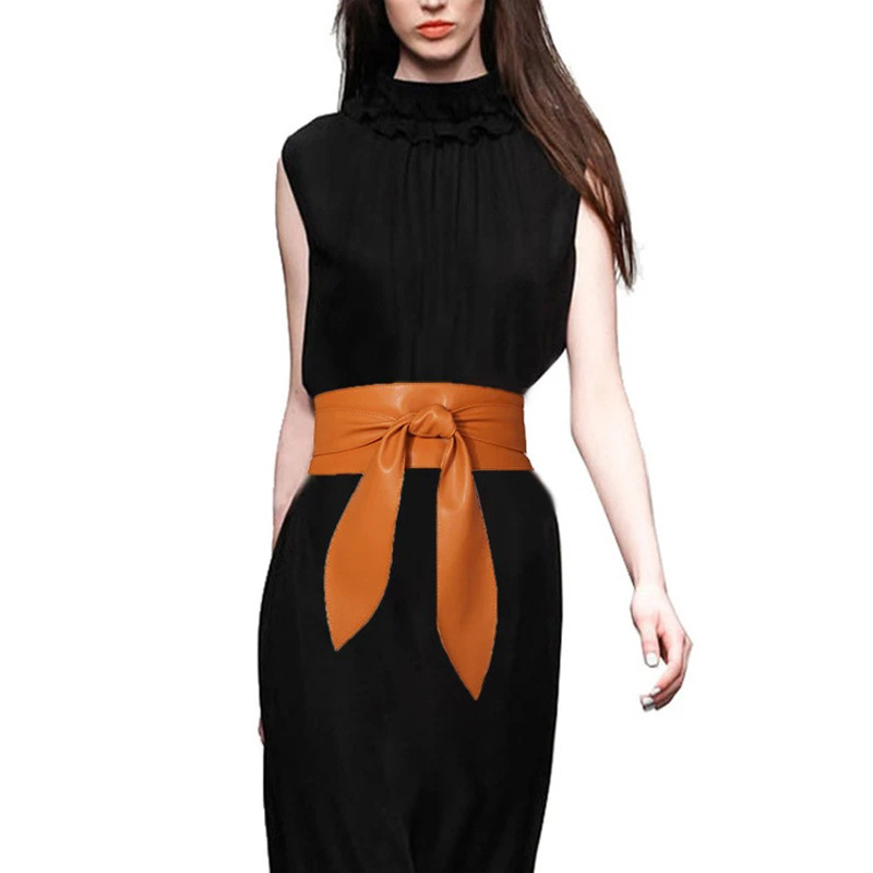 Ceinture large pour femmes, élégante, ornée d'un nœud, ceinture de taille polyvalente, ceinture corset tendance pour décorer les robes de femmes.