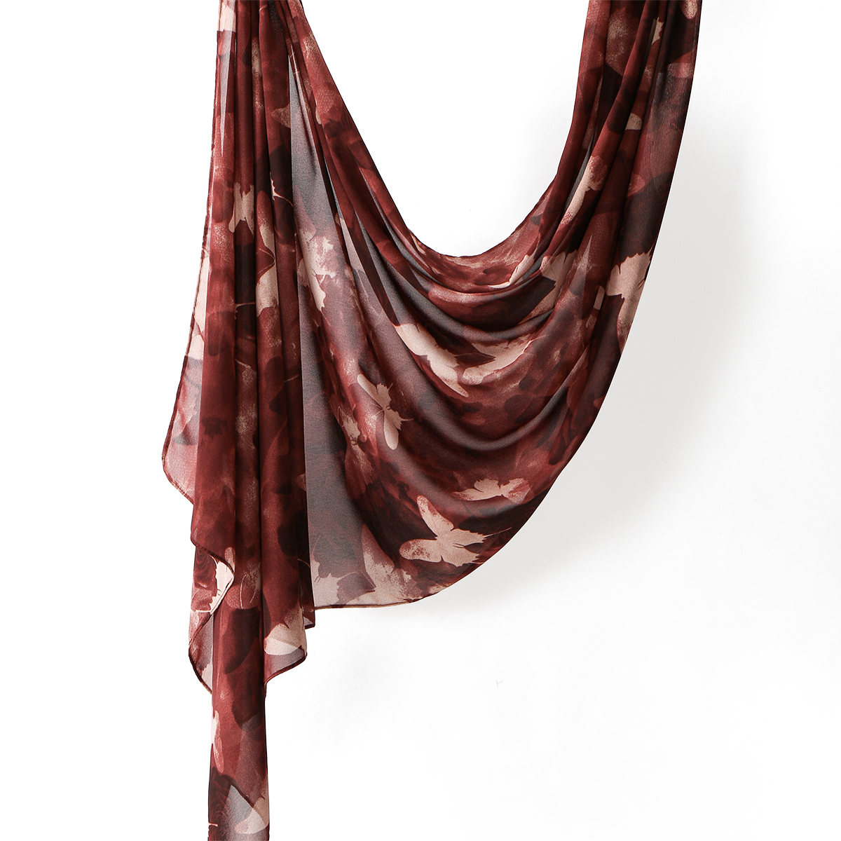 Foulard Hijab en mousseline de soie imprimé papillon pour femme musulman Hijabs châle mode longues enveloppes impression bandeau ethnique Islam Turban
