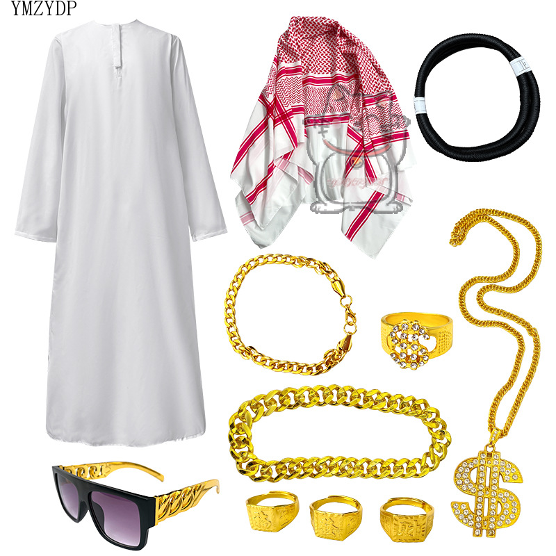 Nouveau Costume d'émirats arabes berger riche Prince arabe adulte jeu de rôle Fantasia Halloween carnaval Costume vente chaude