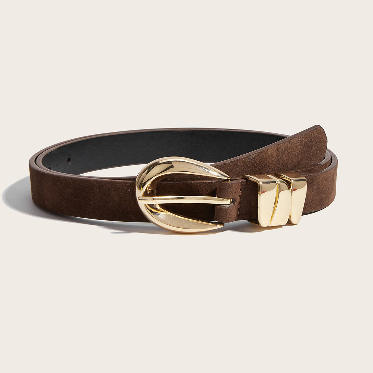 Ceinture pour femme, ceinture bohème, ceinture western, ceinture en daim, ceinture marron, ceintures Y2K, ceinture épaisse, ceinture country, ceinture à boucle ardillon dorée, à porter avec des pantalons, des robes, ceinture femme de couleur unie, décontractée et élégante, ceinture décontractée pour tous les jours, accessoire de taille style universitaire, adaptée pour l'été, les festivals de musique, la plage