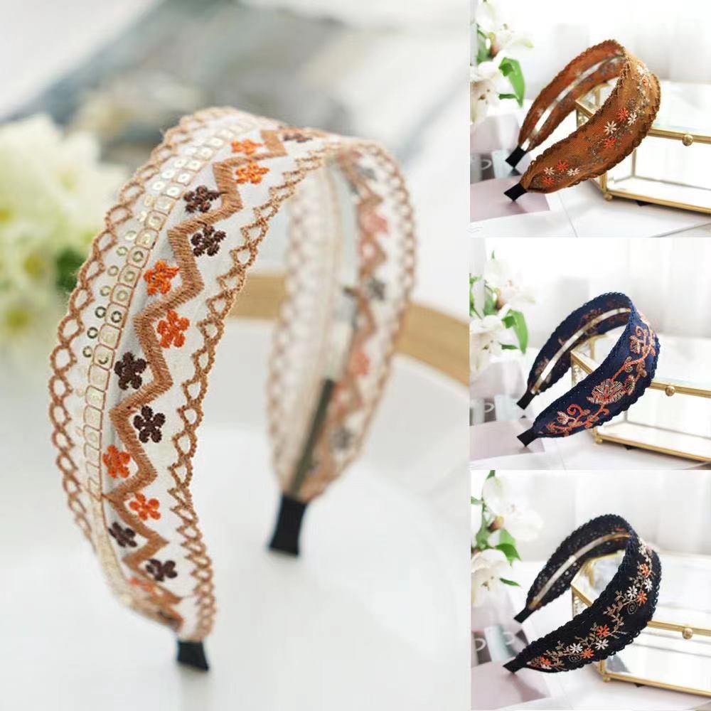 Bandeau Large Imprimé Style Bohème pour Femme et Jeunes Filles, Accessoire de Coiffure, Impression Florale, en Coton Doux, Turban Élastique à Nœud, Vintage, Bandana pour les Cheveux, Nouveau Modèle