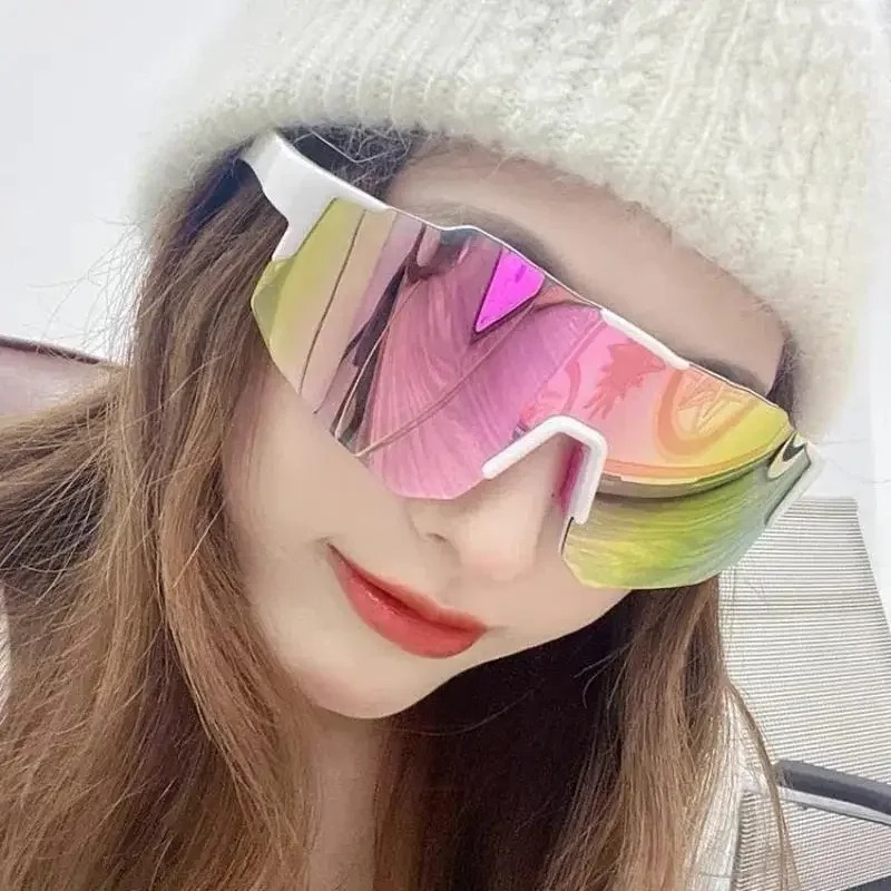 Lunettes de soleil de cyclisme carrées à grande monture, protection UV, lunettes de sport, coupe-vent, pour randonnée, escalade, femmes et hommes