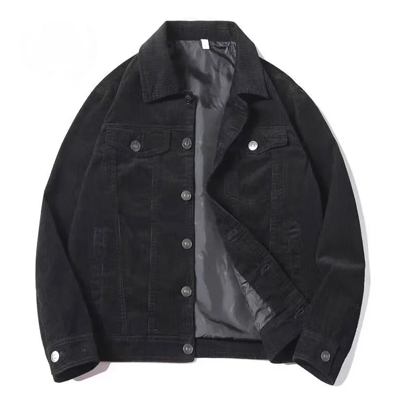 Nouveaux hommes vestes minces printemps automne mode vestes en velours côtelé décontracté Vintage vêtements d'extérieur amples manteaux pour hommes hauts grande taille nouveau