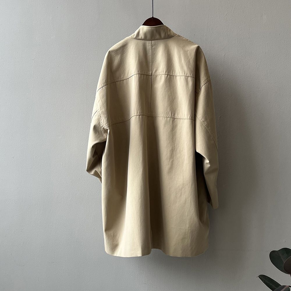 Manteau trench japonais à col montant pour femme, nouvelle version coréenne automne-hiver 2026, manteau long matelassé texturé ample