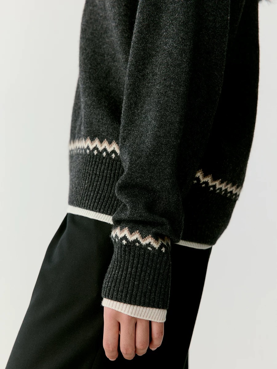 Femmes laine mérinos pull col mi-haut couleur bloquée pull femme cachemire demi fermeture éclair tricots automne hiver décontracté hauts