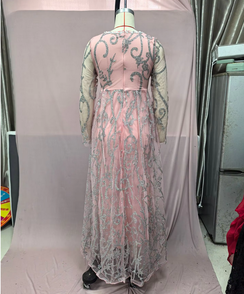 Robes pour femmes 2026, nouvelle collection européenne, sexy, col en V, manches longues, à franges dorées, robes longues de soirée, vêtements pour femmes, vestidos.