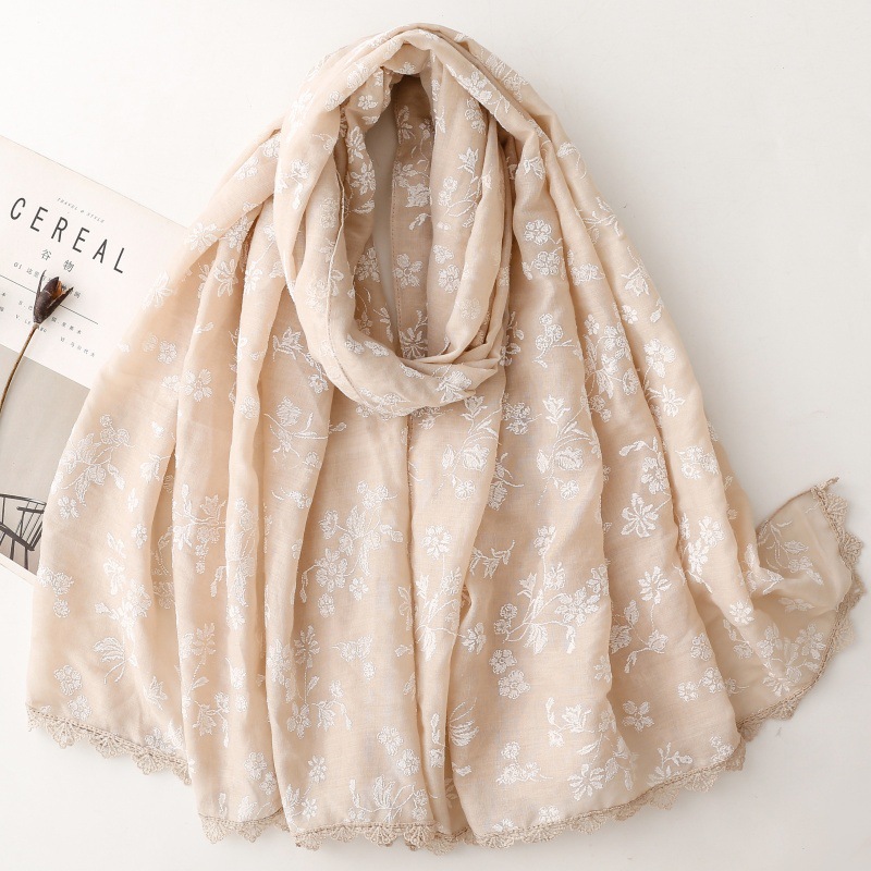Écharpe de créateur pour femme 2026, imprimé cachemire, châles doux effet coton, hijabs oversize, bandeau de cou, foulard à pompons