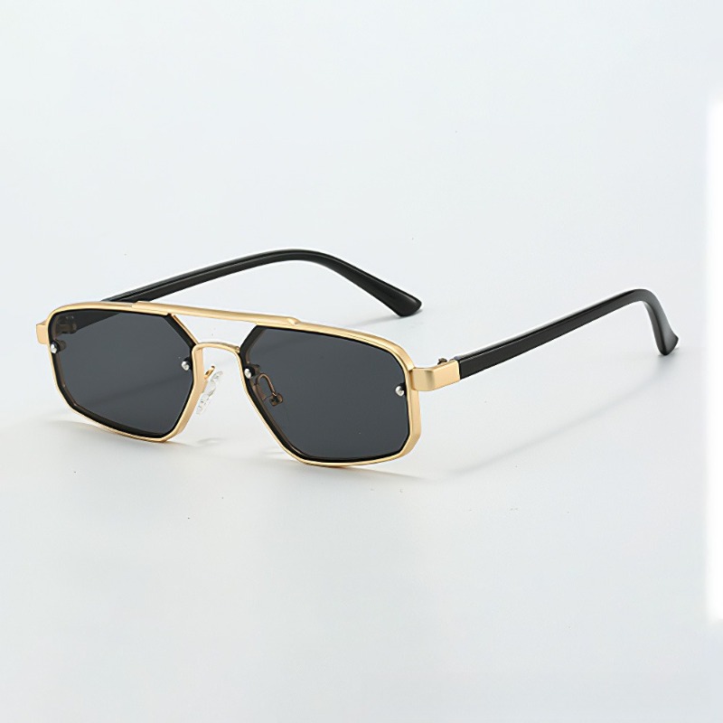 Lunettes de soleil tendance de luxe pour femmes, style steampunk, monture métallique double pont, haut de gamme, grande monture, lunettes de conduite classiques