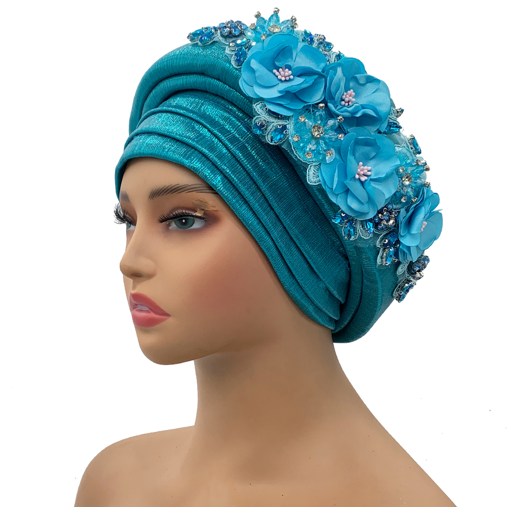 Turban Africain Prêt à vitation pour Femme, Bouquet Exquis, Cravate de Sauna, Nigeria