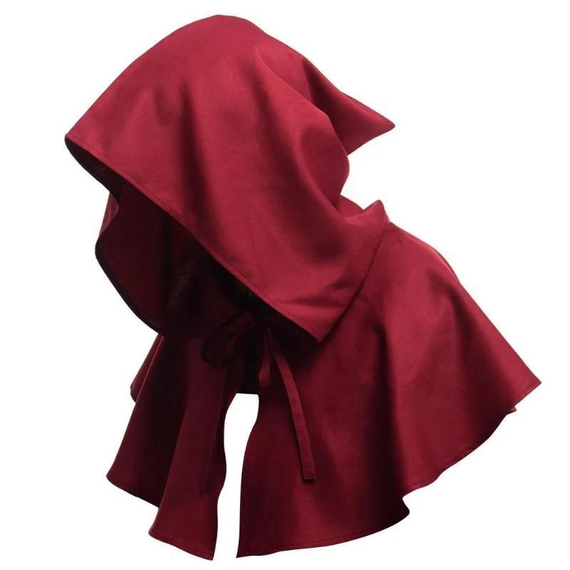 Costume médiéval unisexe pour hommes et femmes, chapeau de Cape Renaissance, Costume de Cosplay de sorcière d'halloween, Cape à capuche, chapeaux pour femmes
