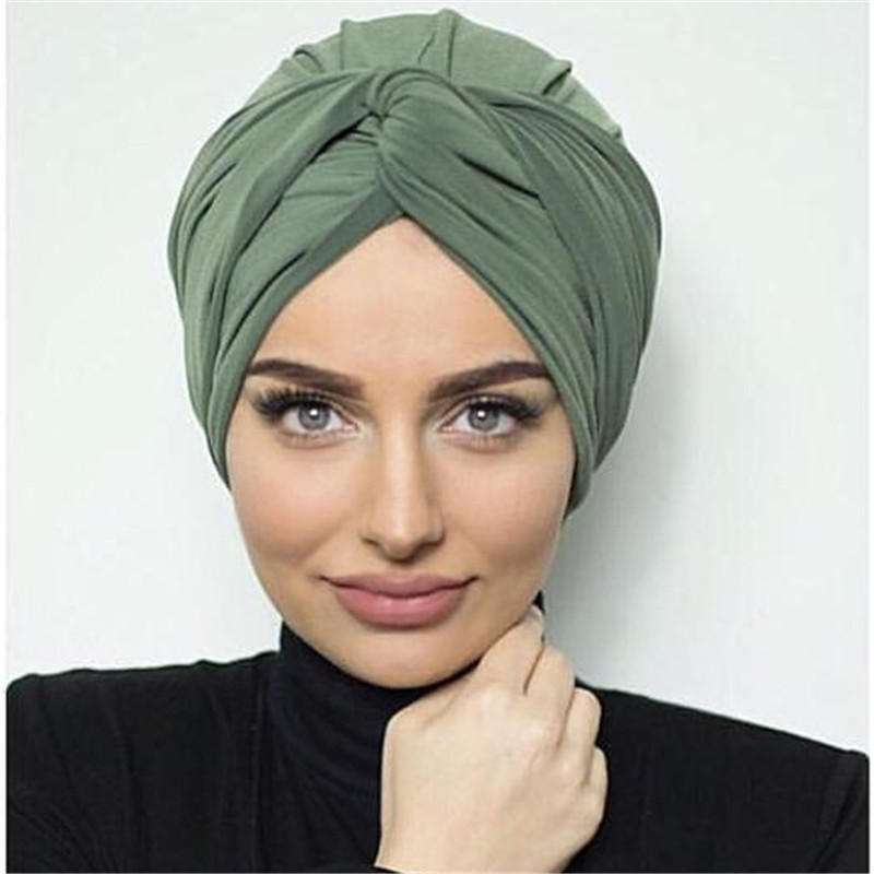 Mode femmes croix torsion daim Turban casquettes couleur unie femme foulard Bonnet musulman Hijab casquette islamique sous écharpe inde chapeau