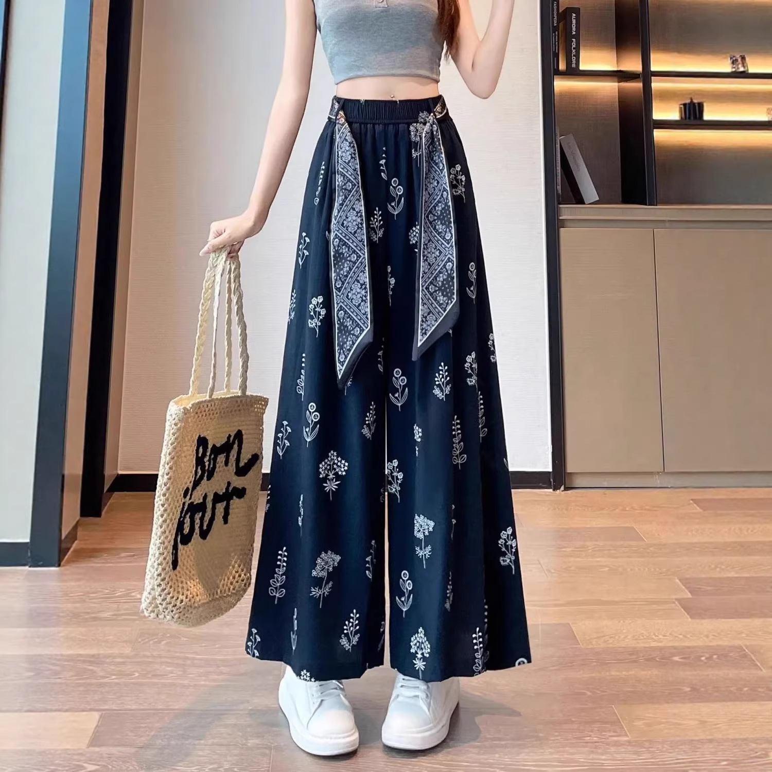 Pantalon rétro confortable pour femme, imprimé, fin, pour le bureau, tendance, nouvelle arrivée, respirant