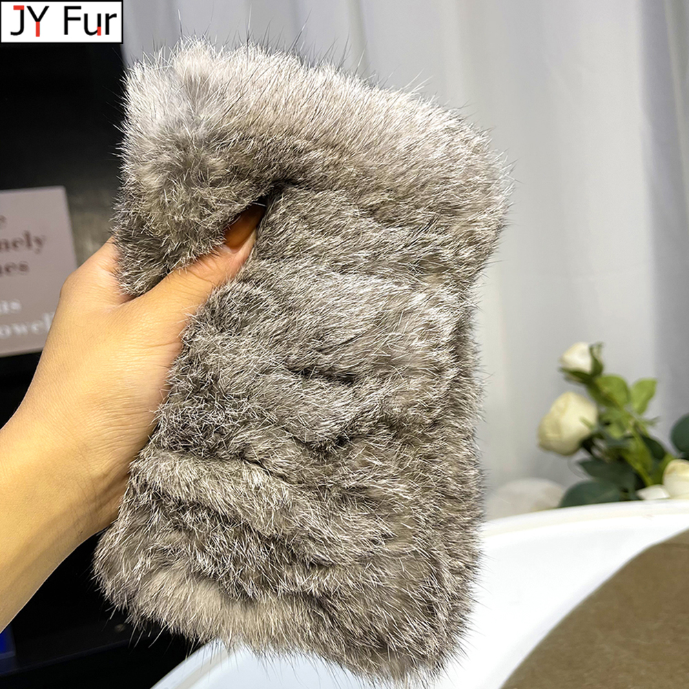 Hiver femmes vraie fourrure à la main extensible fourrure écharpe tricot véritable lapin fourrure bandeaux filles naturel fourrure anneau capot Snood foulards