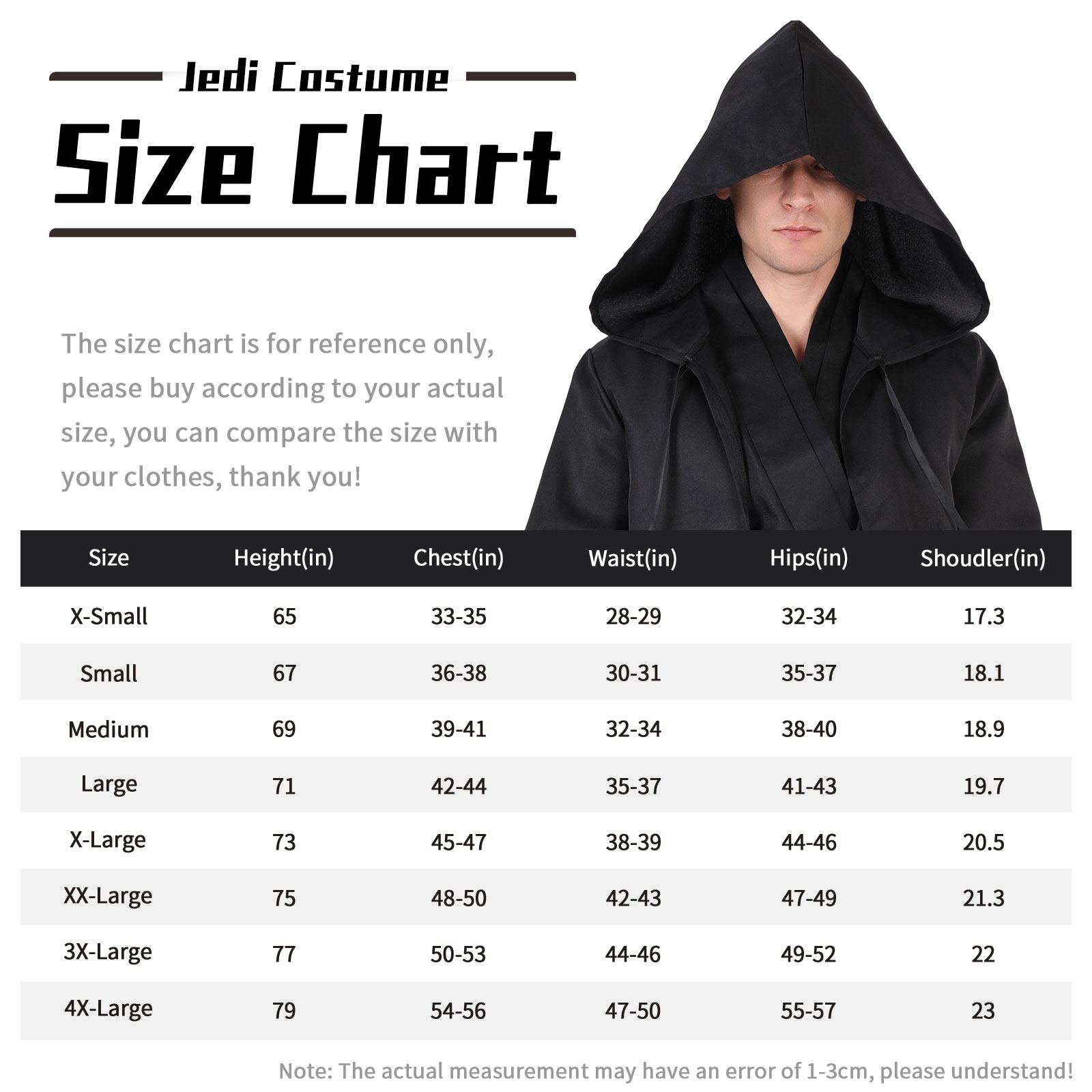 Cafele Halloween tunique Costume ensemble Cosplay tenue Jedi chevalier marron blanc Robe à capuche Obi Wan noir Cosplay Costume pour adulte