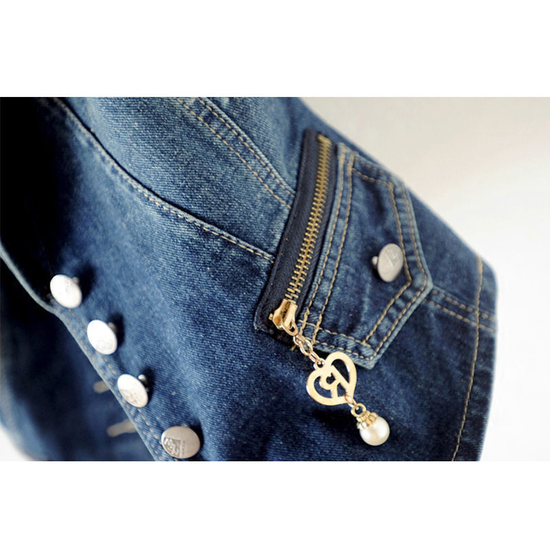 PTKPCC décontracté femme hauts femmes Denim gilet veste printemps automne vêtements sans manches court jean gilets simple boutonnage 5XL