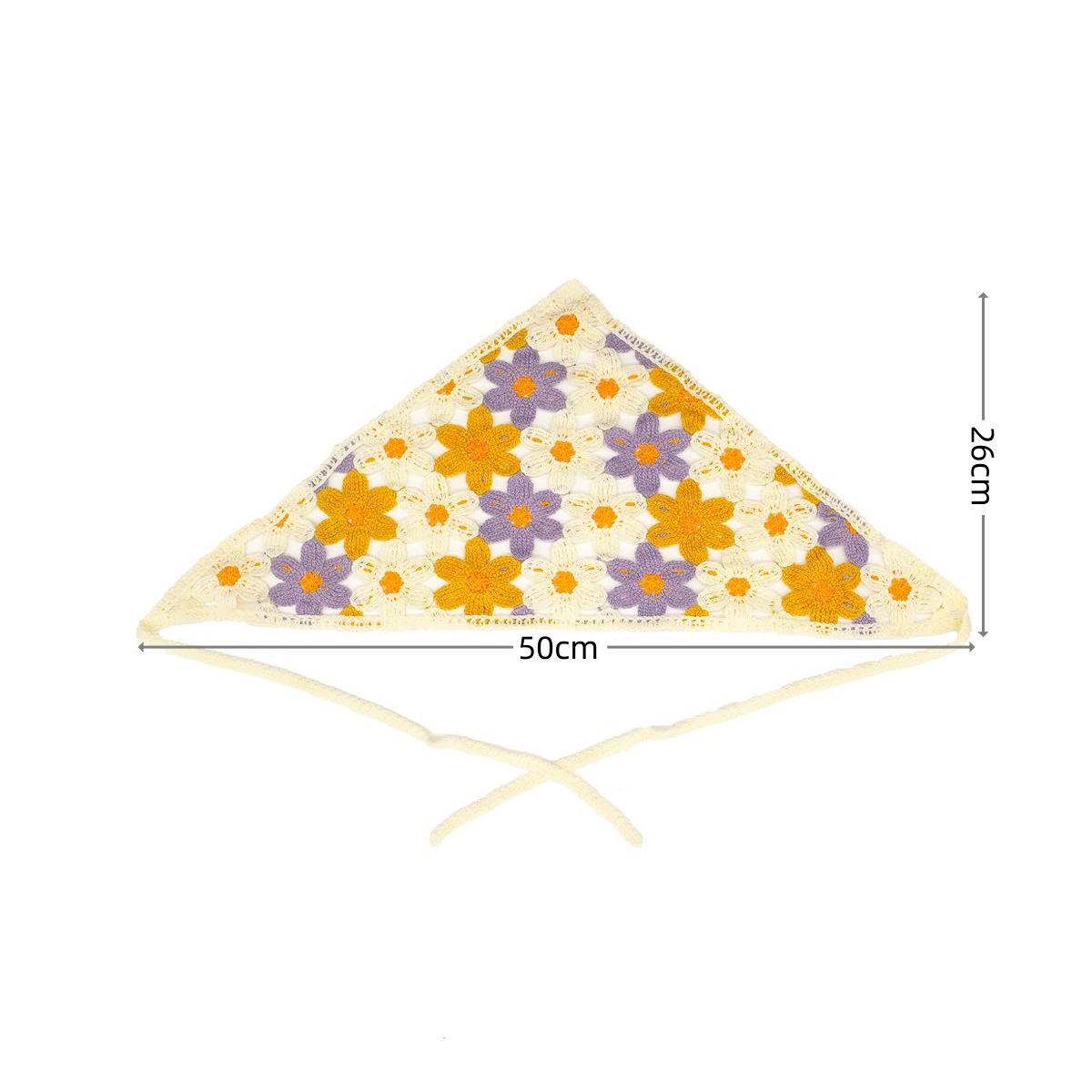 1 pièces foulard de cheveux pour femmes à la mode doux style rustique tricoté fleur foulard triangulaire mignon kawaii accessoires de cheveux pour dames