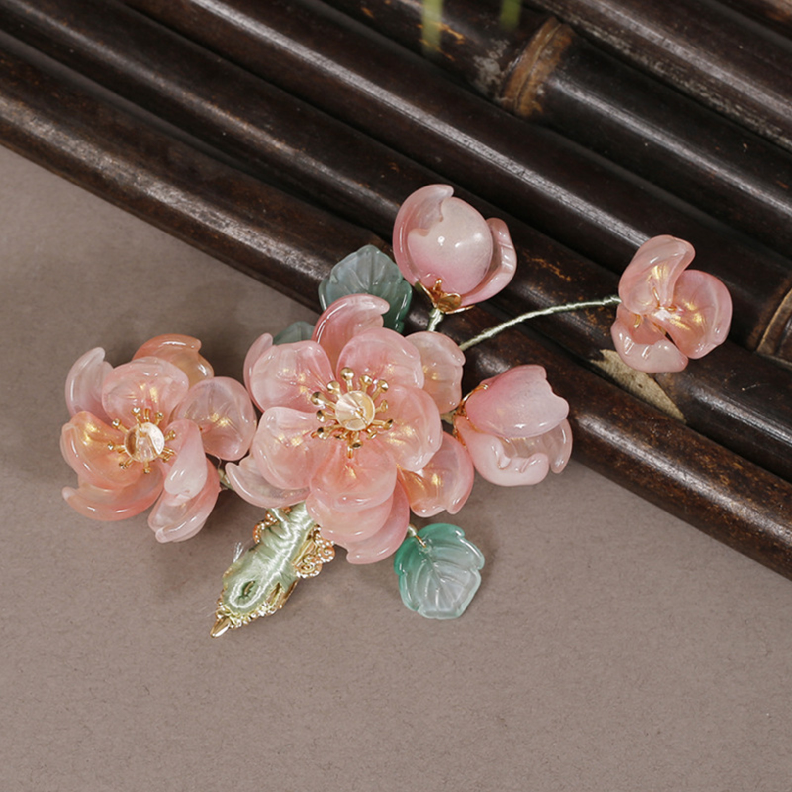 Pinces à cheveux pour femmes, avec décor de fleur rose, Barrettes en alliage, accessoire pour cheveux, décoration de Style ancien