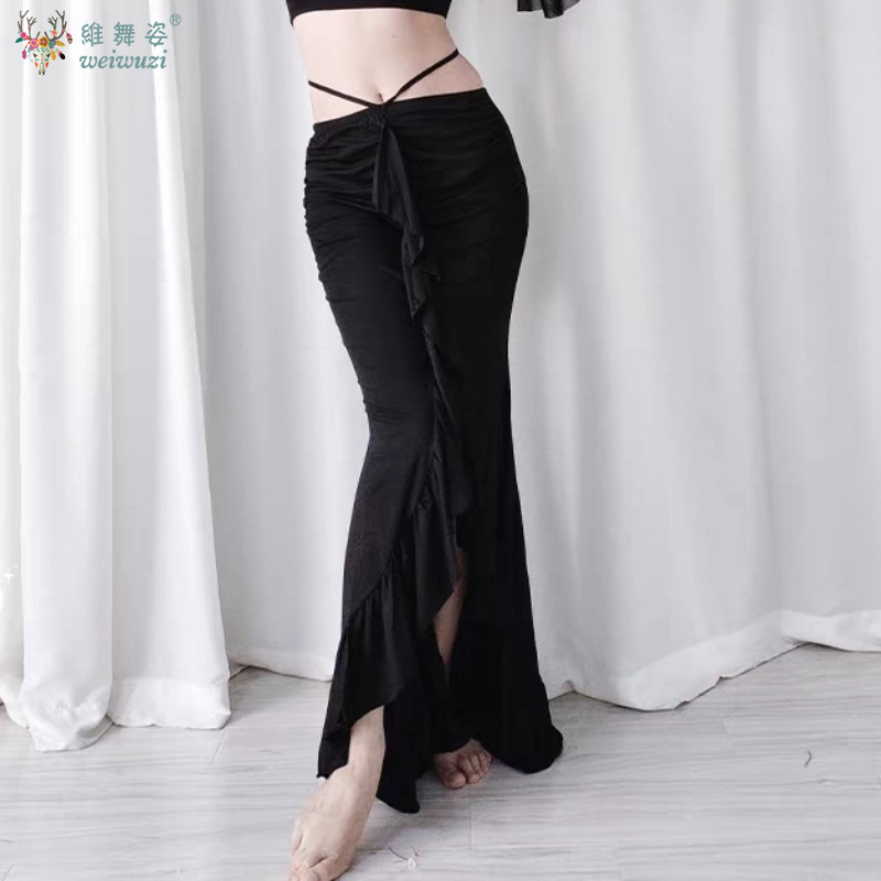 Costumes de danse du ventre pour femmes, vêtements d'entraînement confortables et respirants, vêtements de danse orientale pour adultes, jupe enveloppante en dentelle