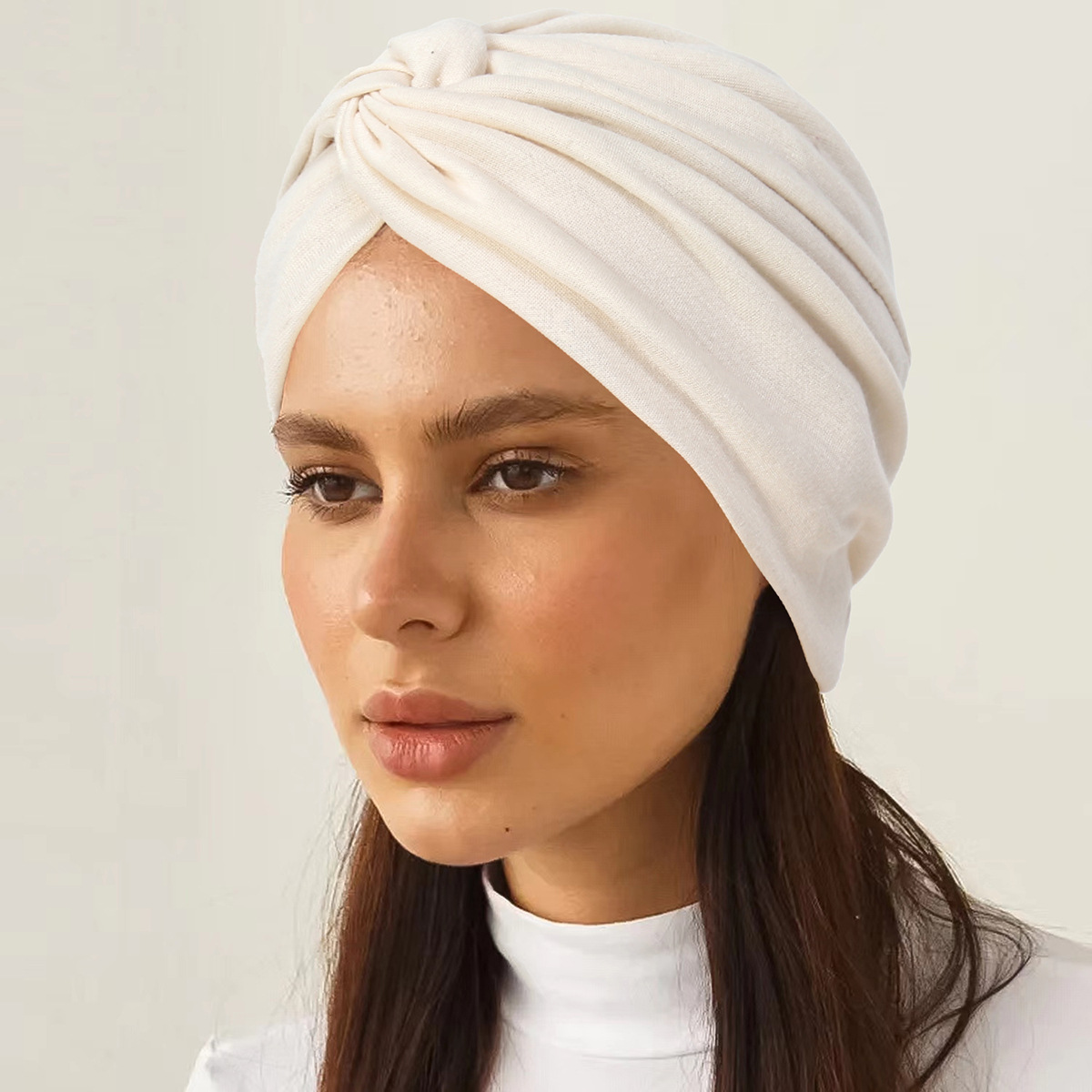 Nouveau Bonnet Hijab Musulman Extensible Doux 2026 Couleur Unie pour Femme – Coiffe Tendance et Soin des Cheveux – Turban
