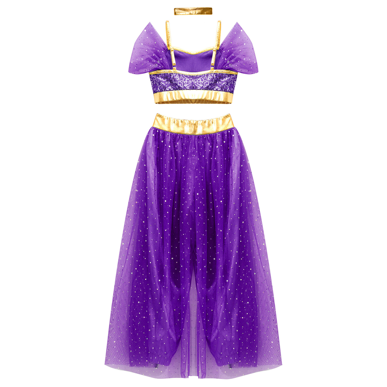 Déguisement de Princesse Arabe pour Fille, Tenue de Carnaval, Spectacle sur Scène, brevdu Ventre Arabe, Tenue de ix